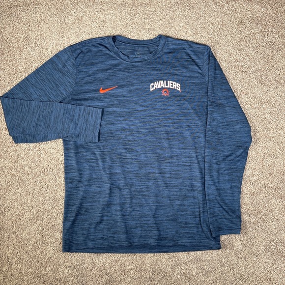 Nike Cavaliers The Nike Tee Dri Fit Long Sleeve Shirt Mens Large Gym Training - Picture 2 of 8